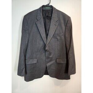 Ralph Lauren Mens Wool charcoal grey striped blazer sport jacket size 44R